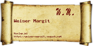 Weiser Margit névjegykártya